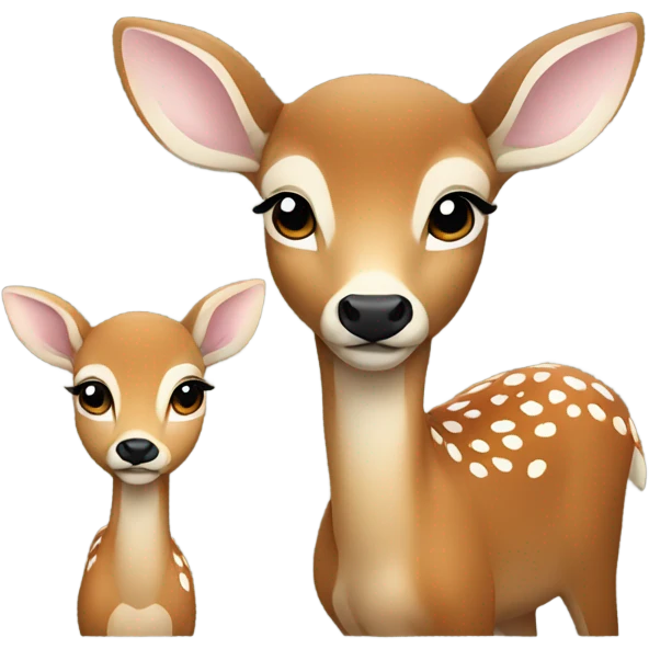 Deer with a baby emoji
