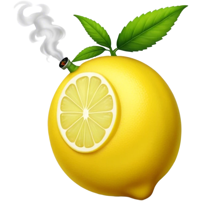 Lemon smoking marijuana emoji