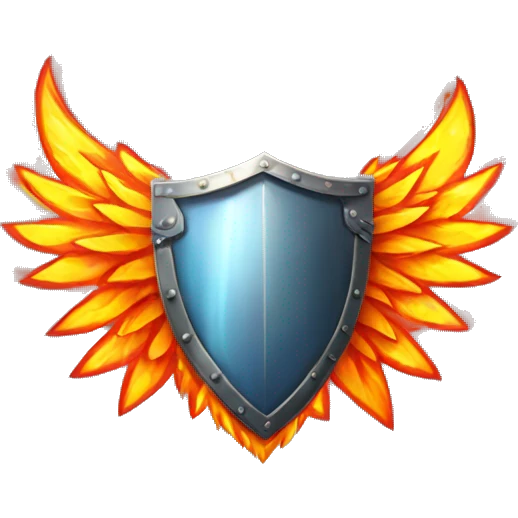 winged shield of fire emoji