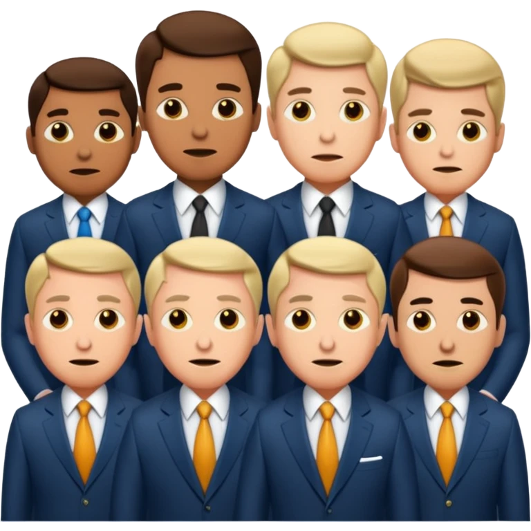 Corruption company businessmen with greedy face emoji