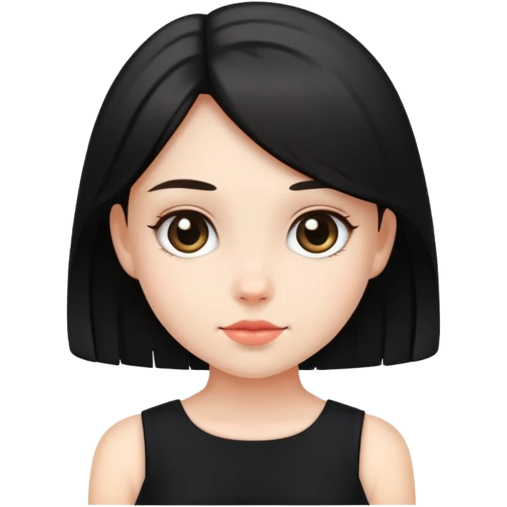 A cute girl wearing black dress emoji