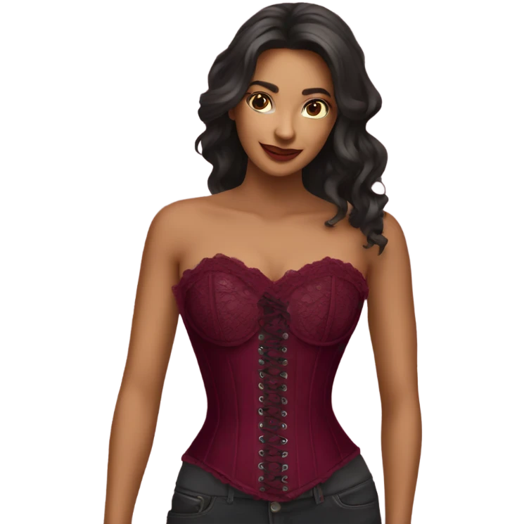 burgundy lace corset emoji