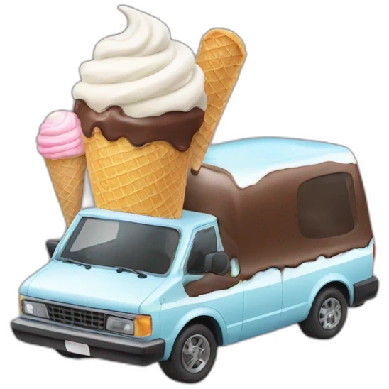 Car eating Ice cream emoji
