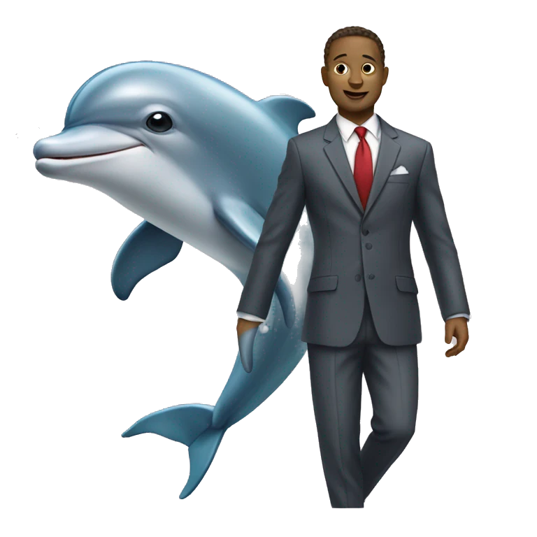Dolphin wearing a suit emoji