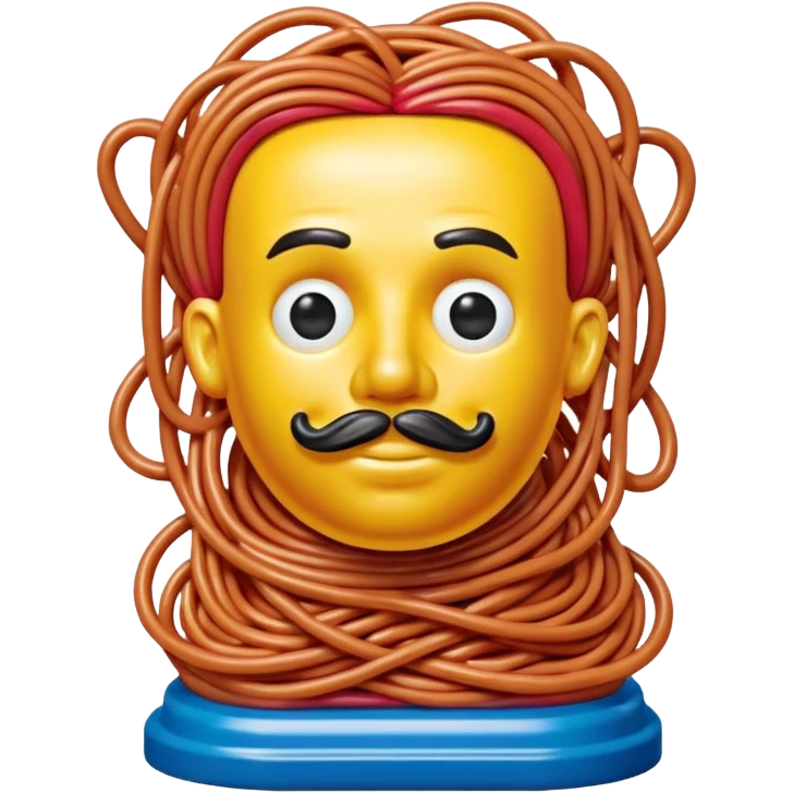 Jeff Koons style spam spaghetti art bust sculpture  emoji