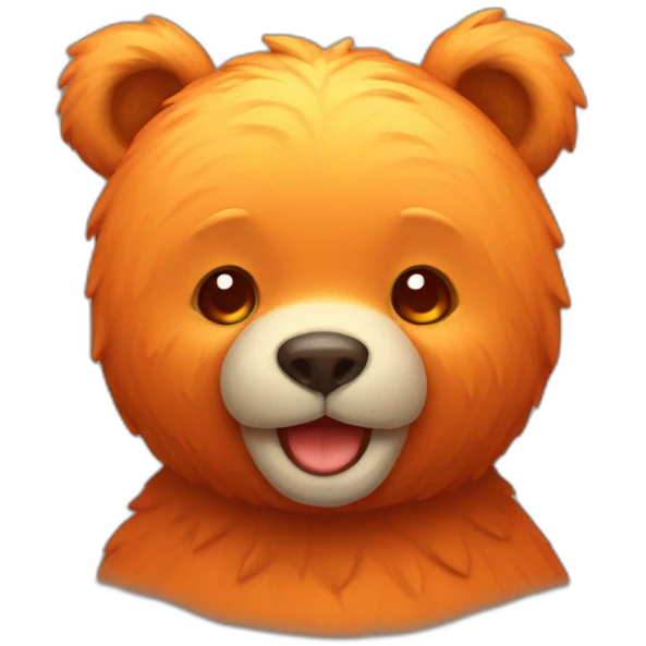 cute bear with orange on its head emoji