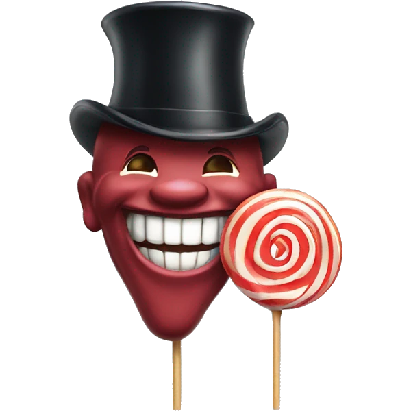 laughing boy with a tophat and lollipop emoji