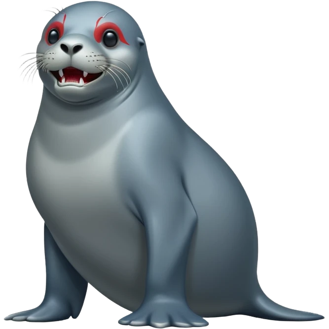 scary grey sea lion full body emoji