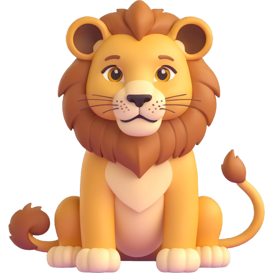 adorable young lion emoji