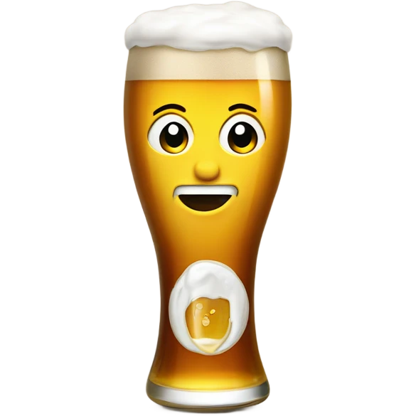 Bière avec un visage saoule  emoji
