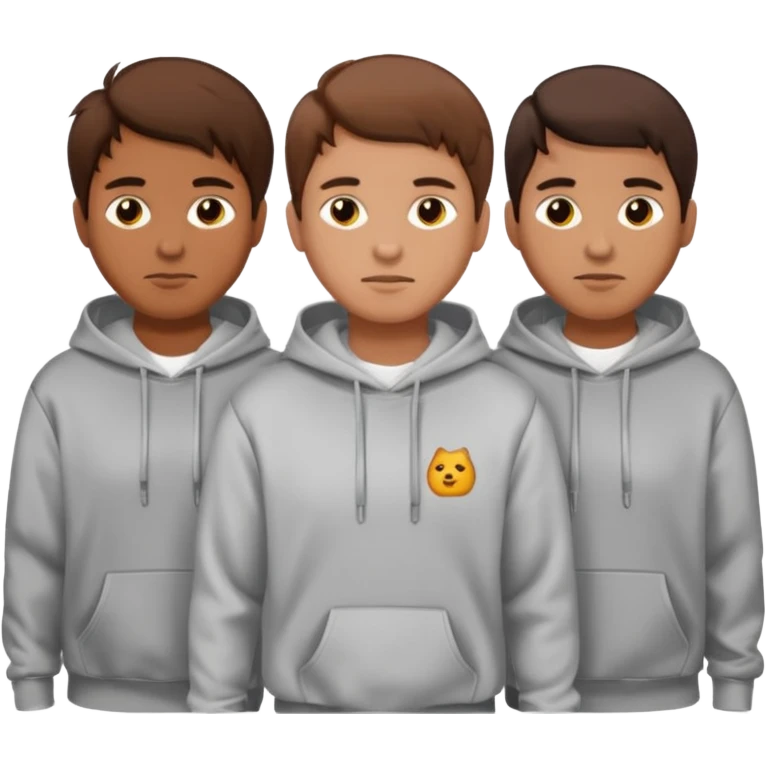 Four men, with brown hair, wearing hoodies emoji