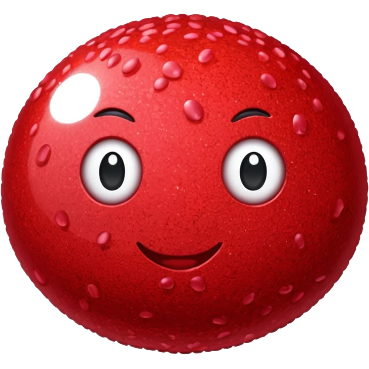 red glitter rice ball emoji