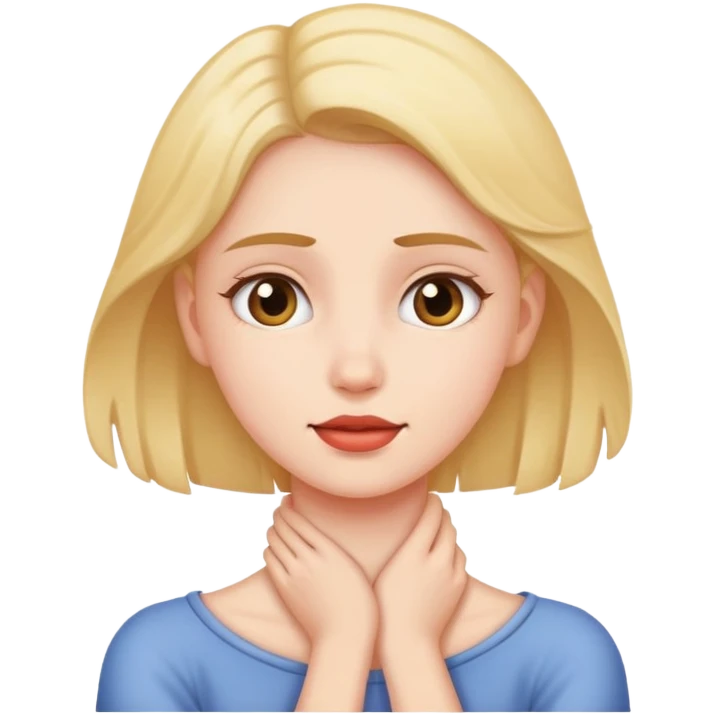 Girl holding neck emoji