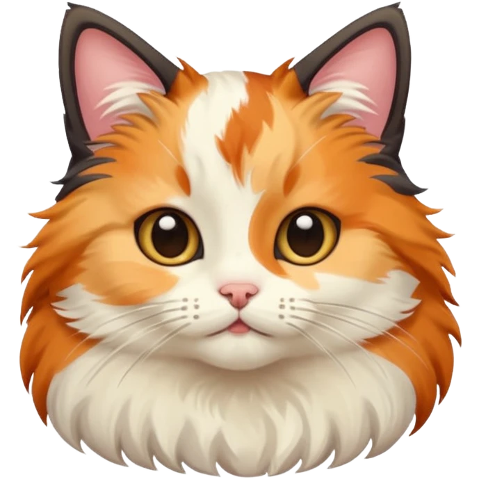 Cute Calico cat with Pinterest, creamy, soft vibe. emoji