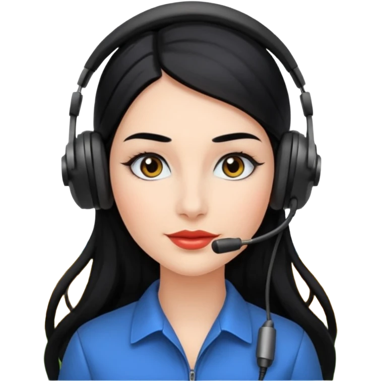 Femme cheveux long noir travaille dans le domaine de l'aéronautique sourcils fournis makeup clean emoji