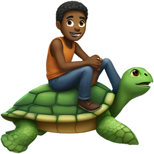 Chill guy riding a turtle  emoji