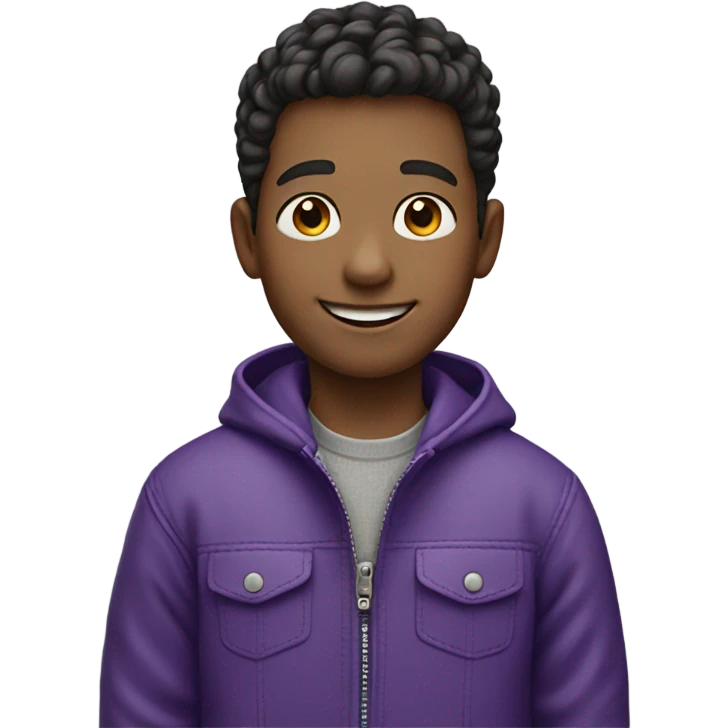 smiling boy in purple jacket emoji
