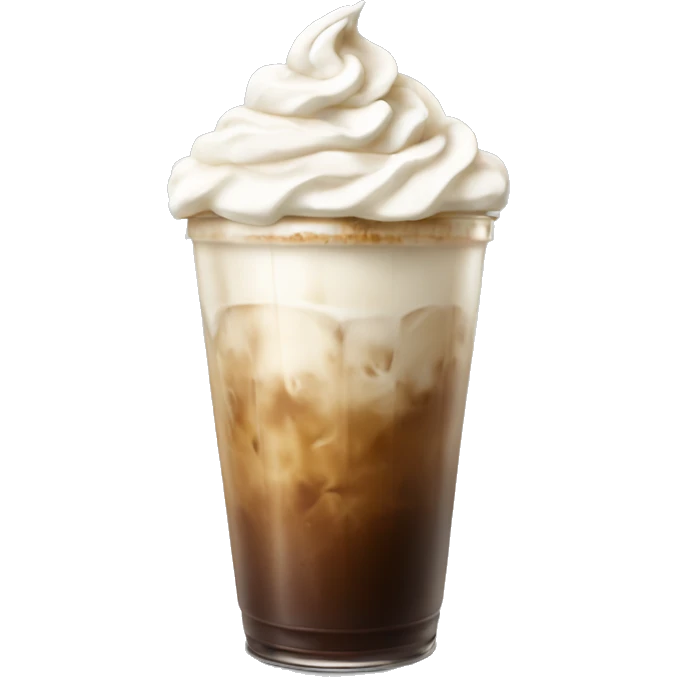 Iced coffee with whipped cream emoji