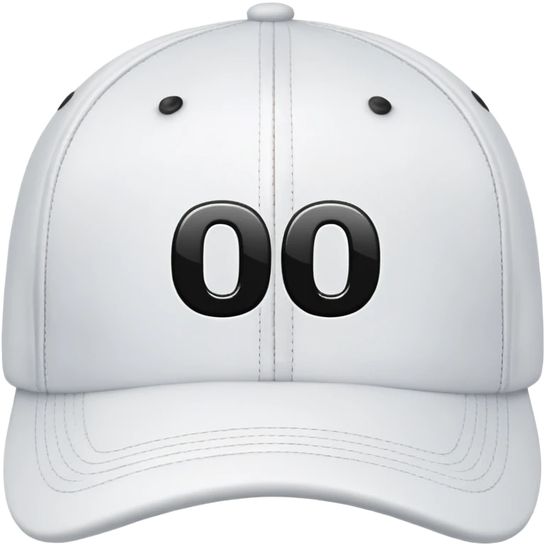 turned white cap with black number “0” on it emoji