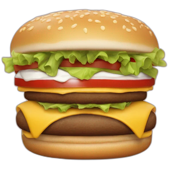 Chico con barba corta y tripita comiéndose una amburguesa una emoji