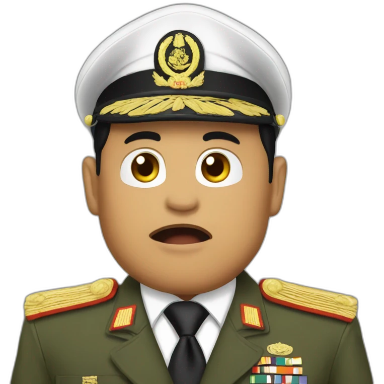 Prabowo with military suit shocked emoji