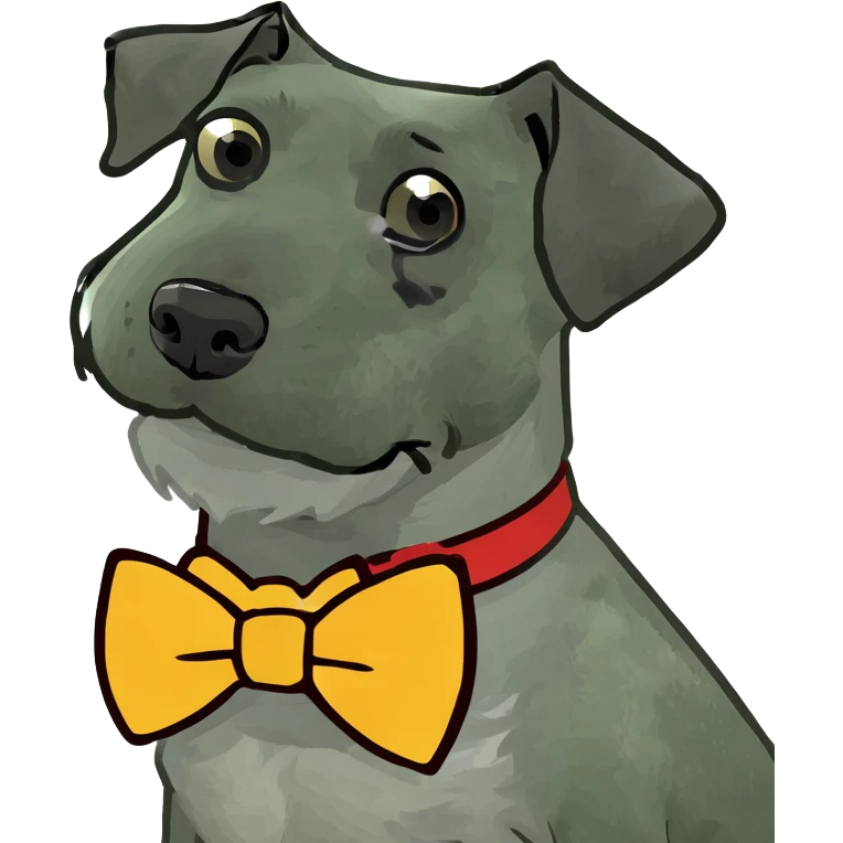 Schnauzer wearing bow tie emoji