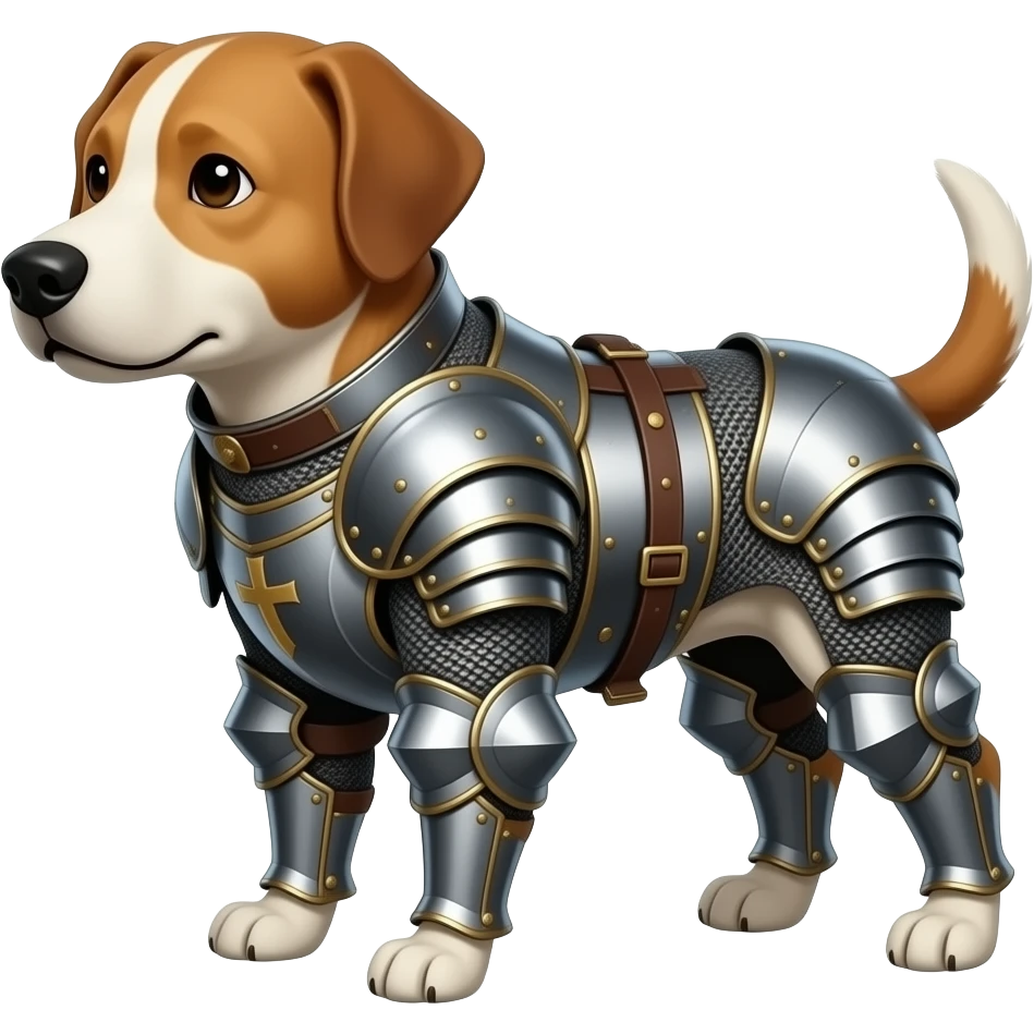 A dog dressed in medieval knight outfit emoji