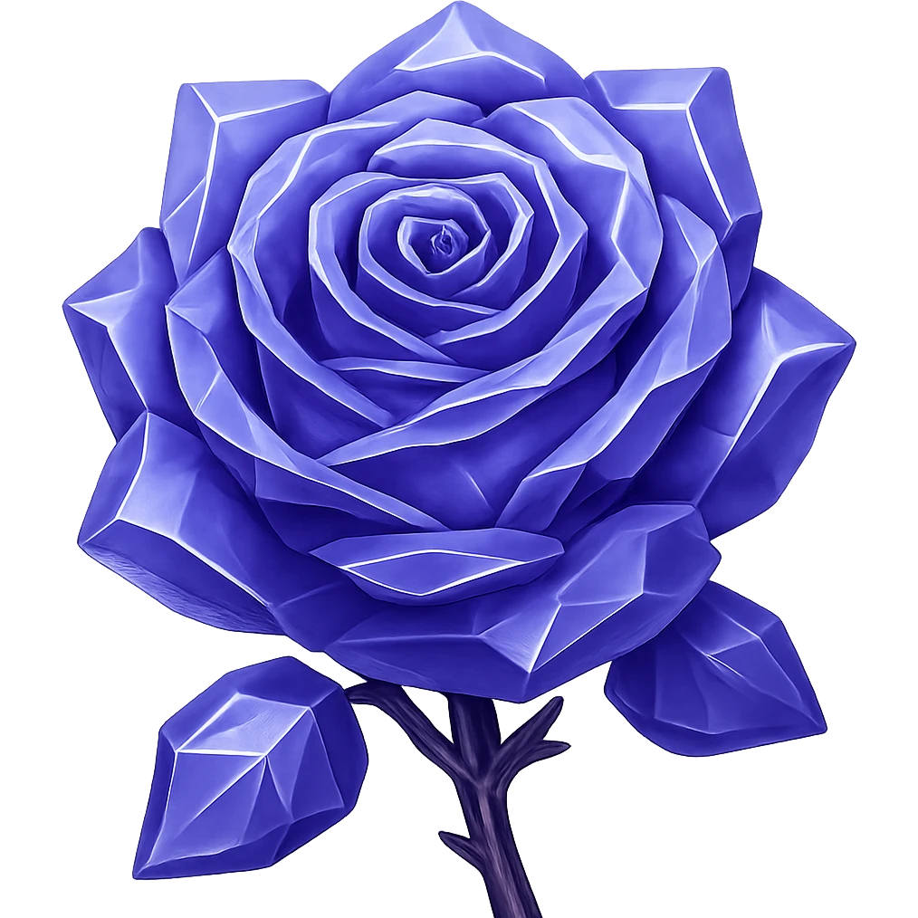 Make the rose made of ice purple in the style of emoji (apple style emojis). Remove the background. emoji