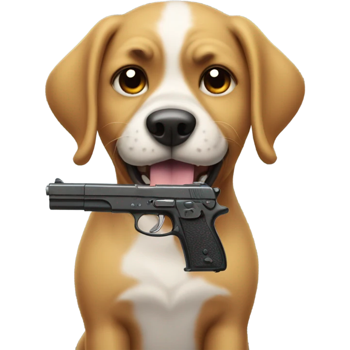 dog with a gun emoji