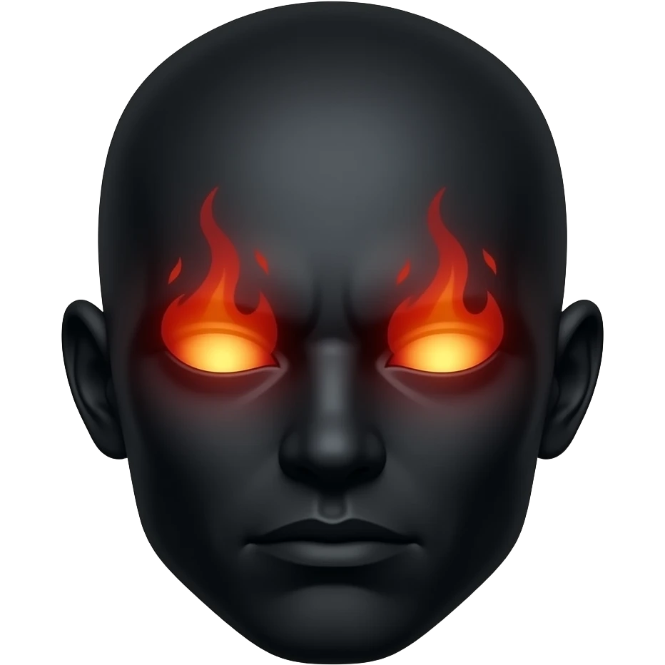 Emoji Face looks dark anh glowing red eyes like fire emoji