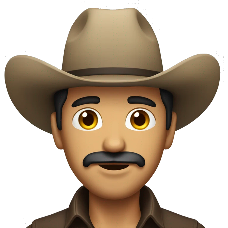 mexican guy with black hair and cowboy hat and slight mustache  emoji
