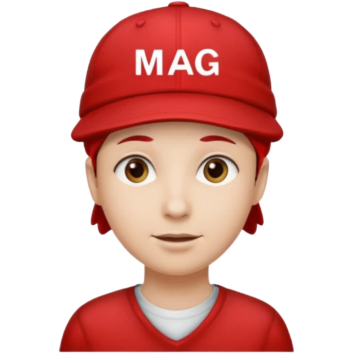 Red cap on a person that says M.A.G.A. on the hat emoji