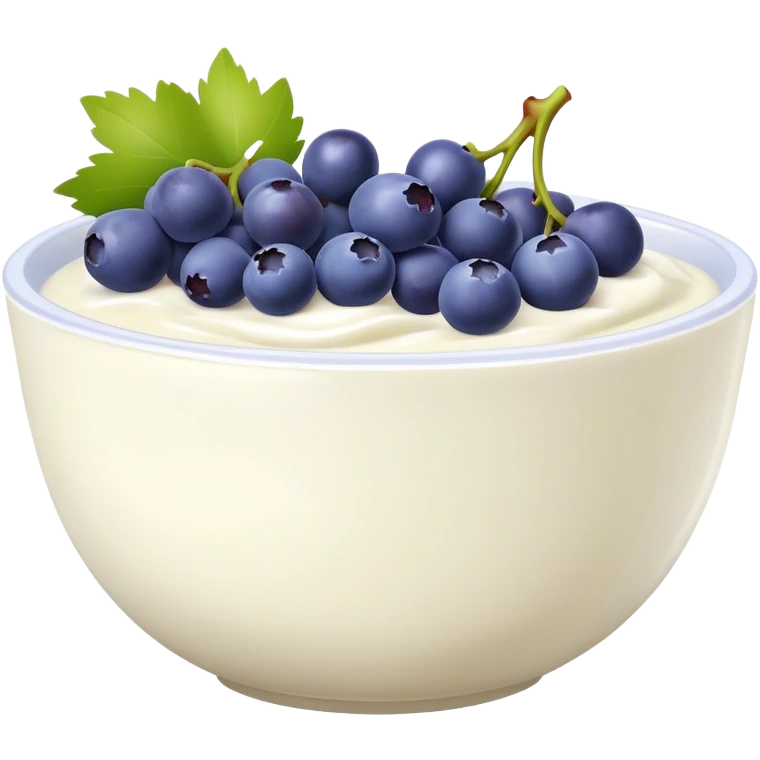 yoghurt bowl with grapes and blueberries emoji