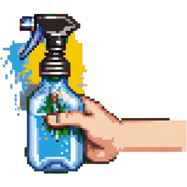 a hand using a spray bottle emoji