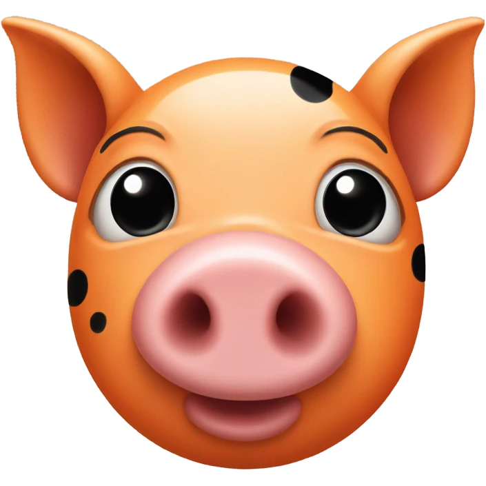 Orange pig with black spots turned up nose  emoji