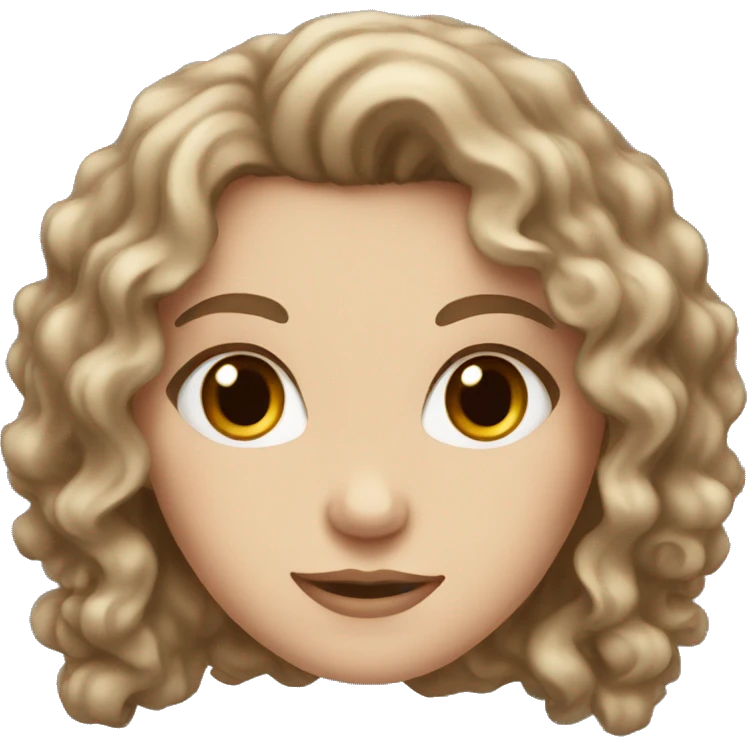 White girl with brown eyes and curly brown hair  emoji