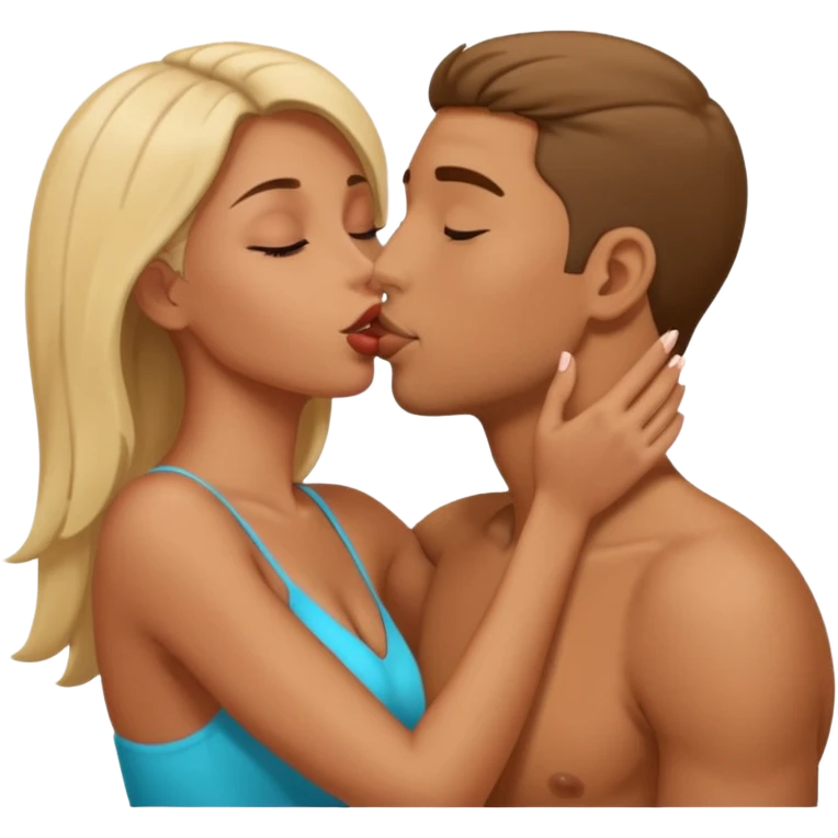 a woman performing fellatio on a man emoji