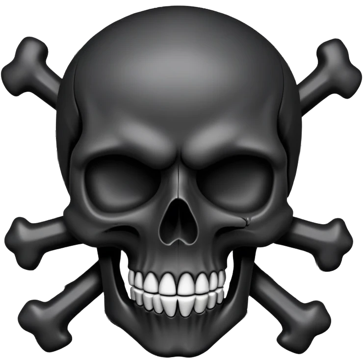 smooth black skull with rebellious graffiti and brand logos, slightly tilted angle emoji