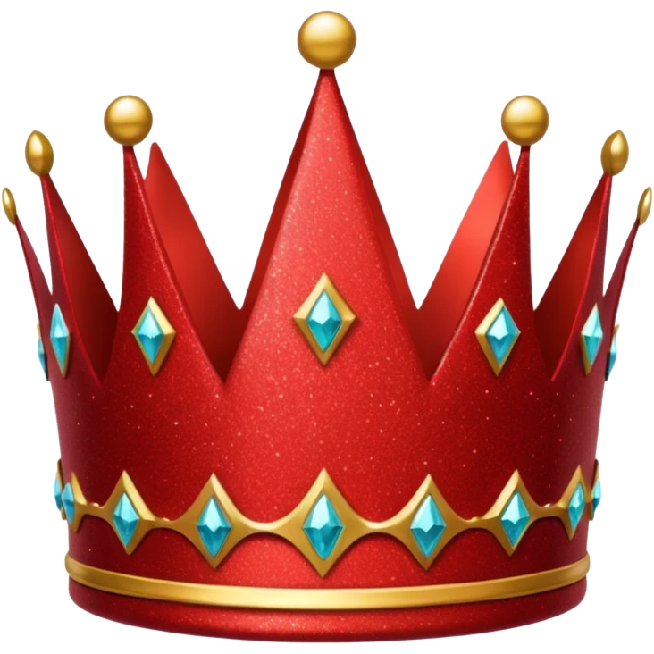 red glitter crown emoji
