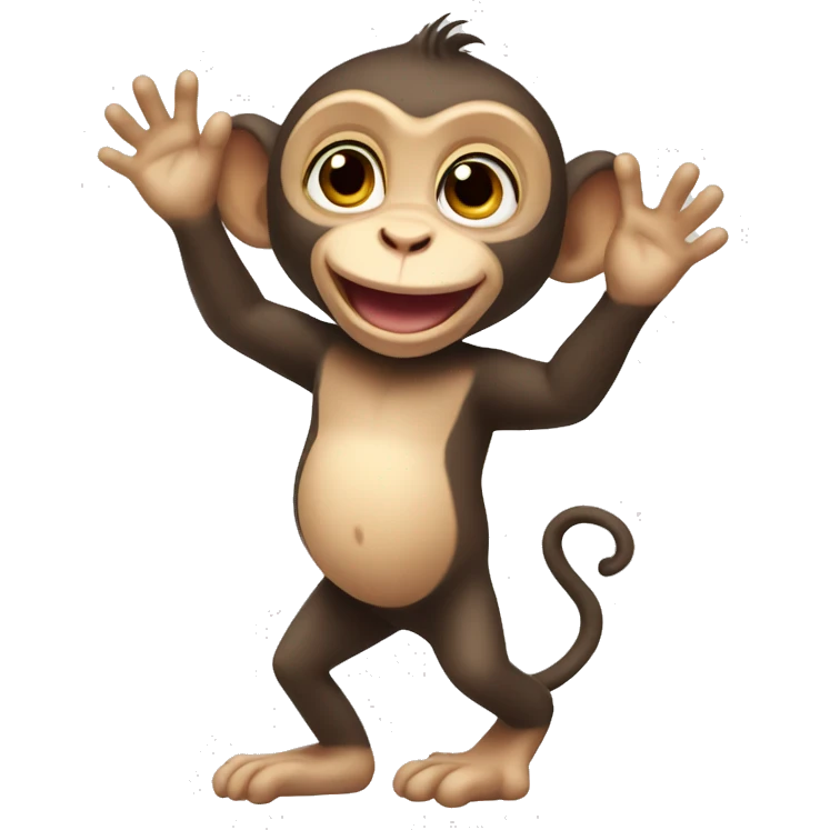 Baby monkey waving emoji