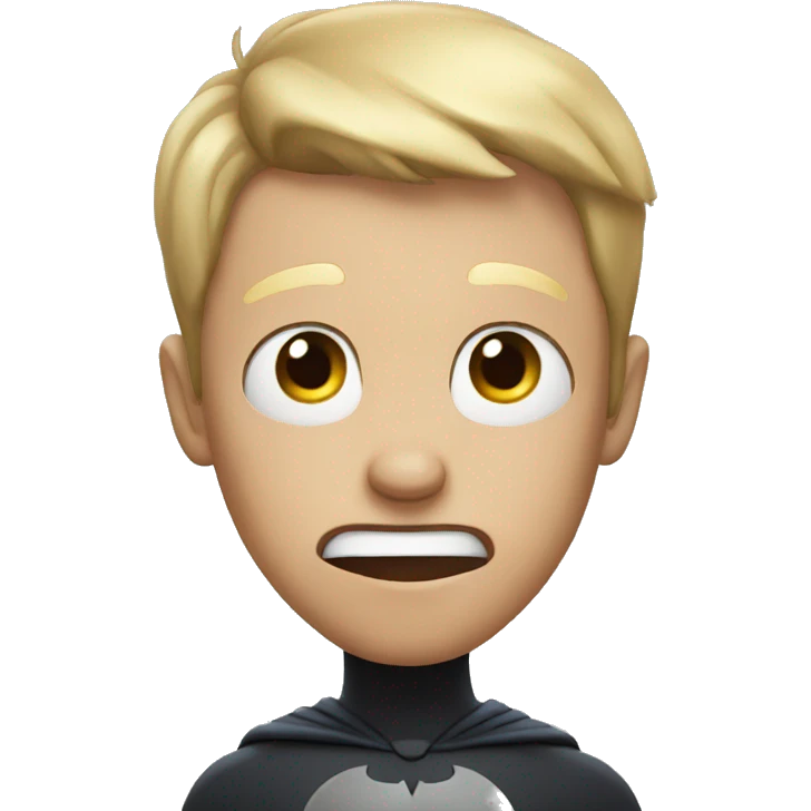Batman with a shocked face emoji