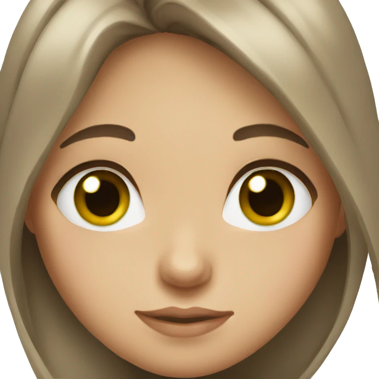 girl brown hair green eyes emoji