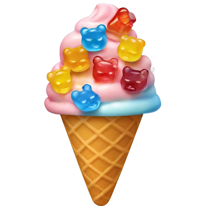 ice cream with gummy bears emoji