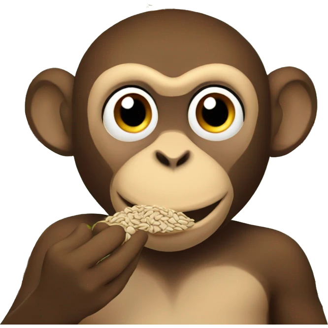 Monkey eating sunflower seeds emoji