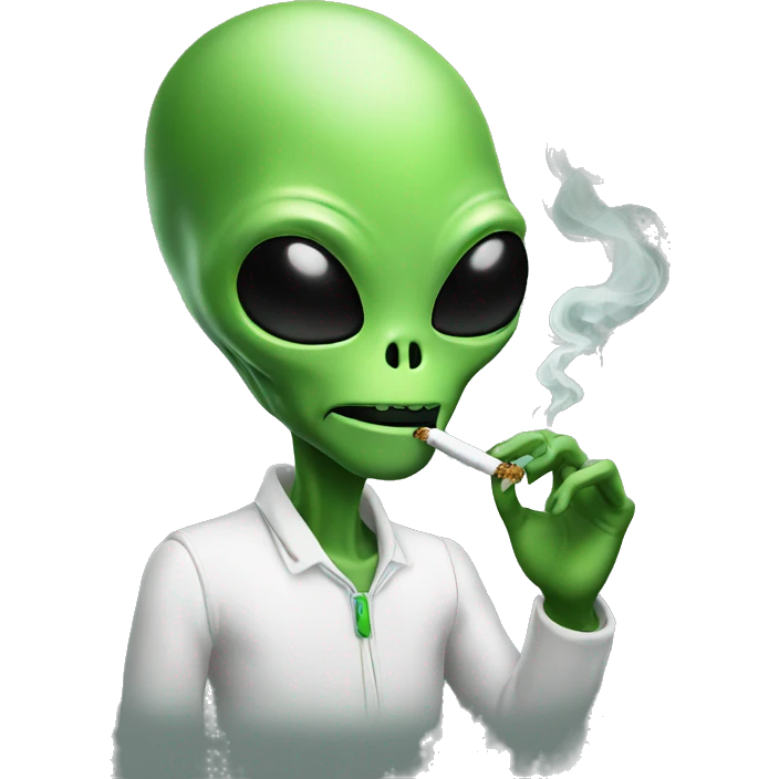 alien smoking weed emoji