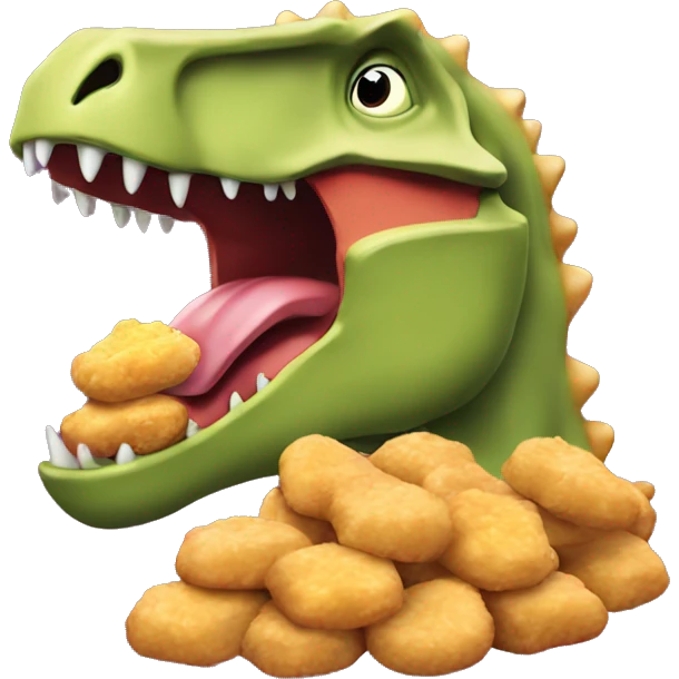 dinosaur eating dino nuggets emoji
