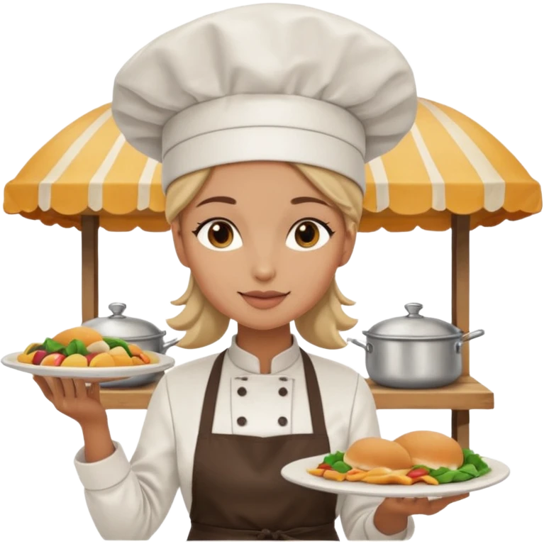 woman food stall emoji