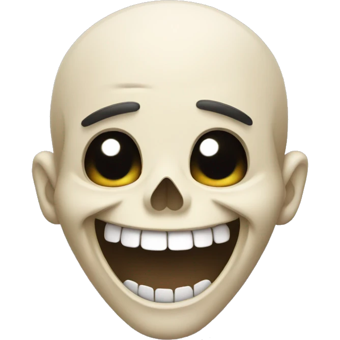 laughing skull with baldness emoji