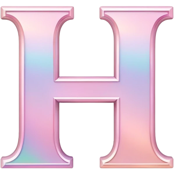 Iridescent pastel pink romantic formal elegant sophisticated cultured neat pretty beautiful Font setting icon with letter H emoji