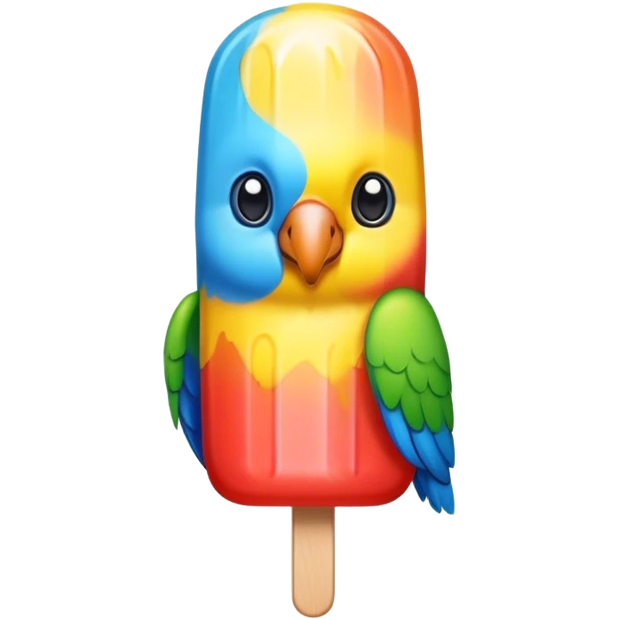 Ice pop with parrot design emoji